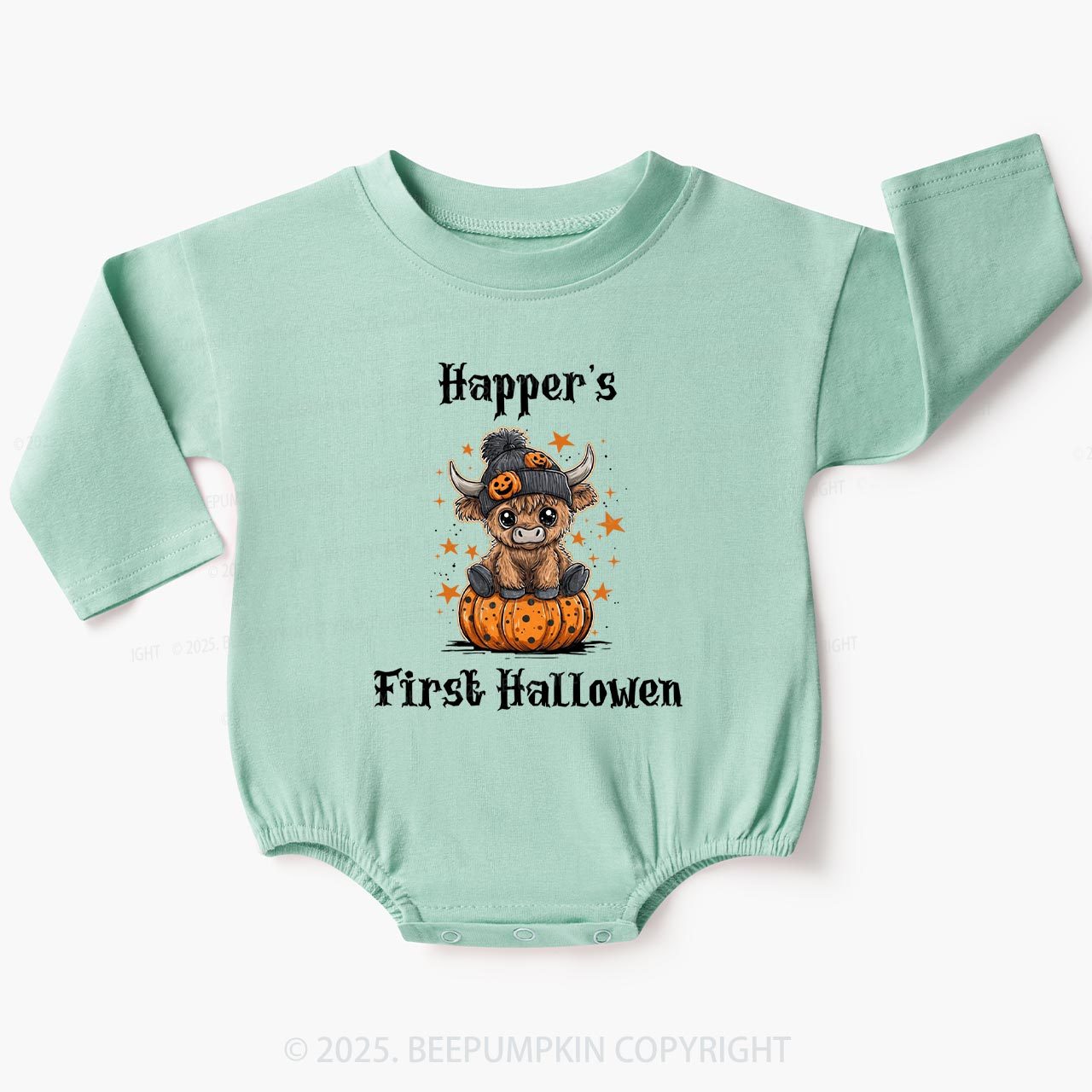 First Halloween Baby Bubble Romper Beepumpkin