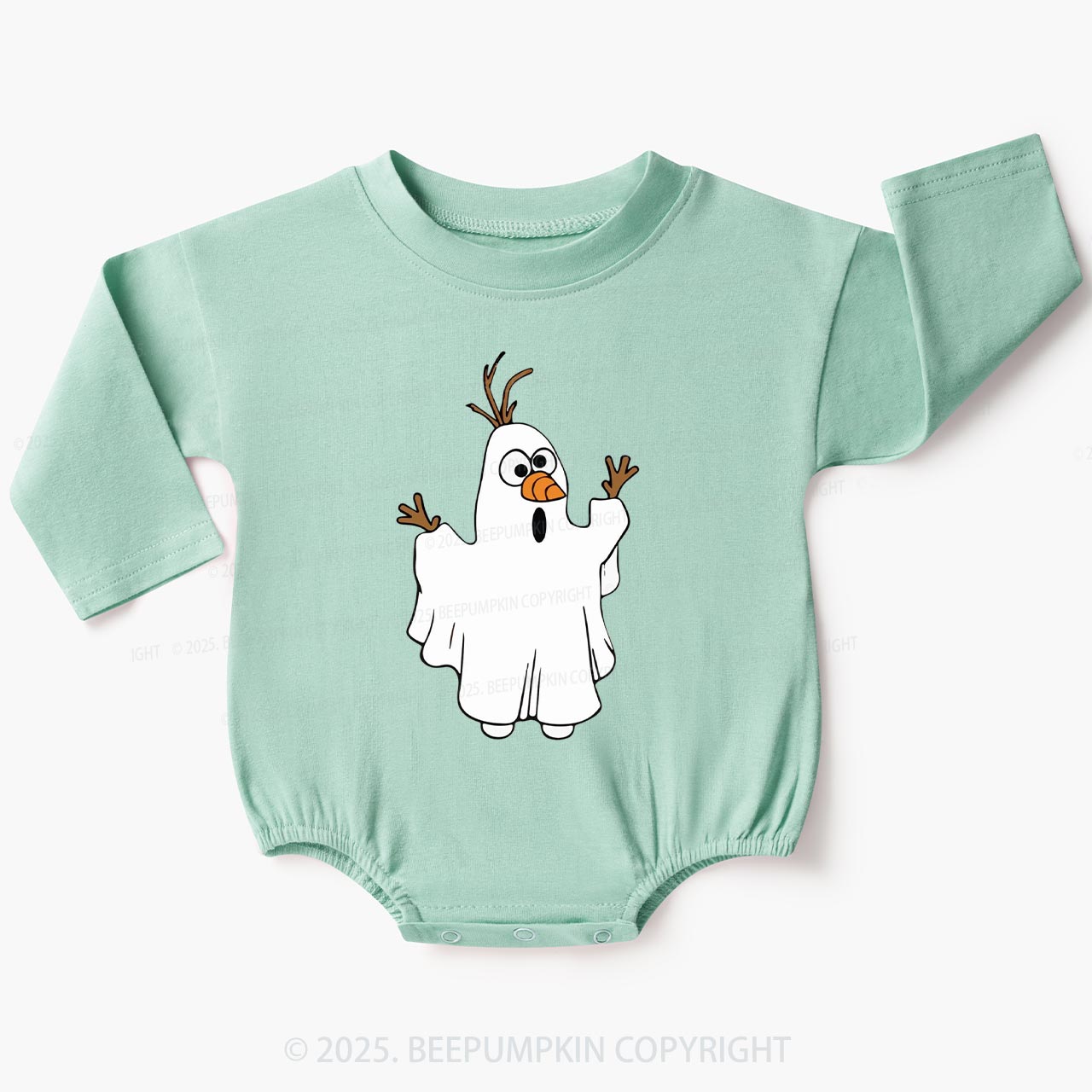 Halloween Boo Ghost Baby Bubble Romper Beepumpkin