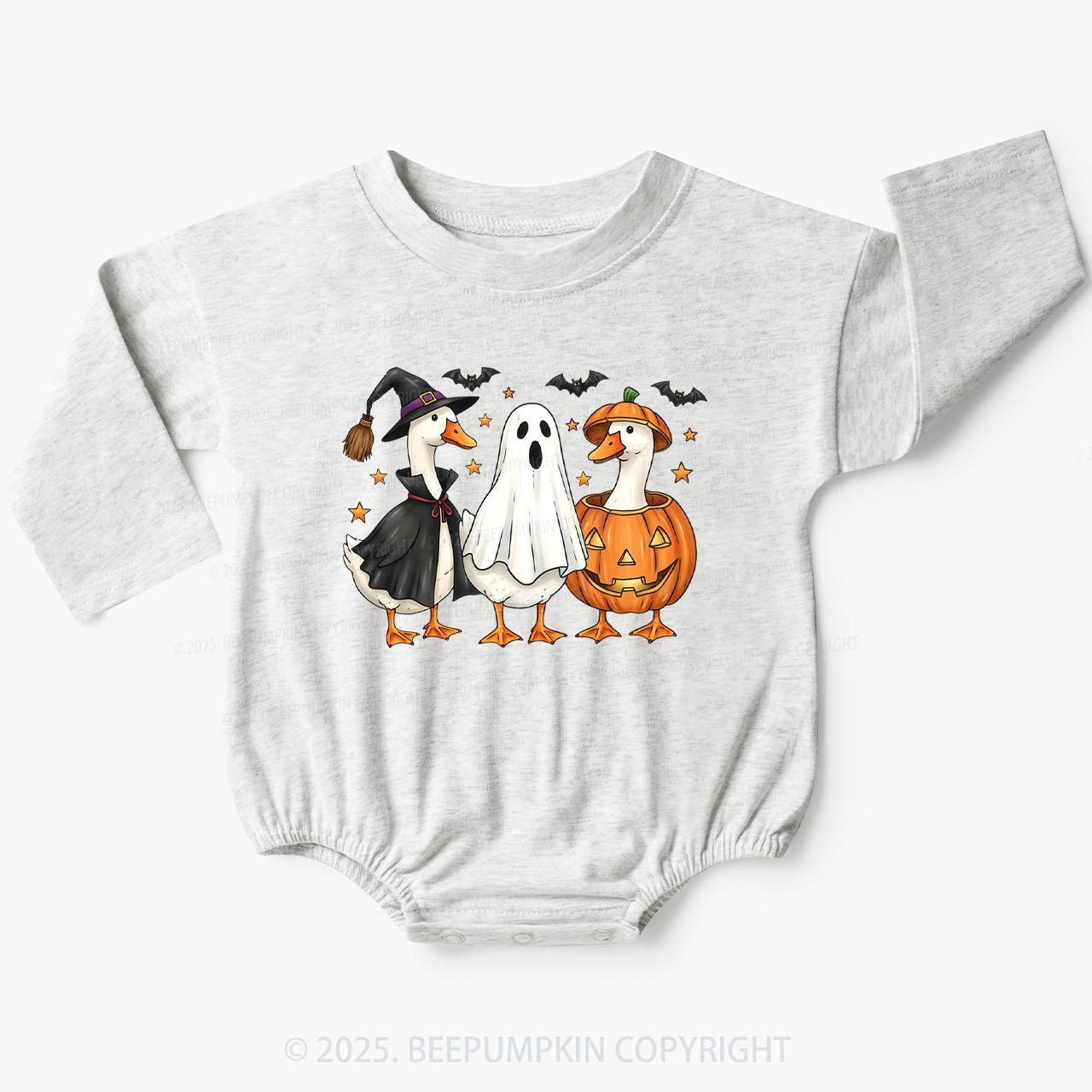 Goose Halloween Fall Baby Bubble Romper Beepumpkin