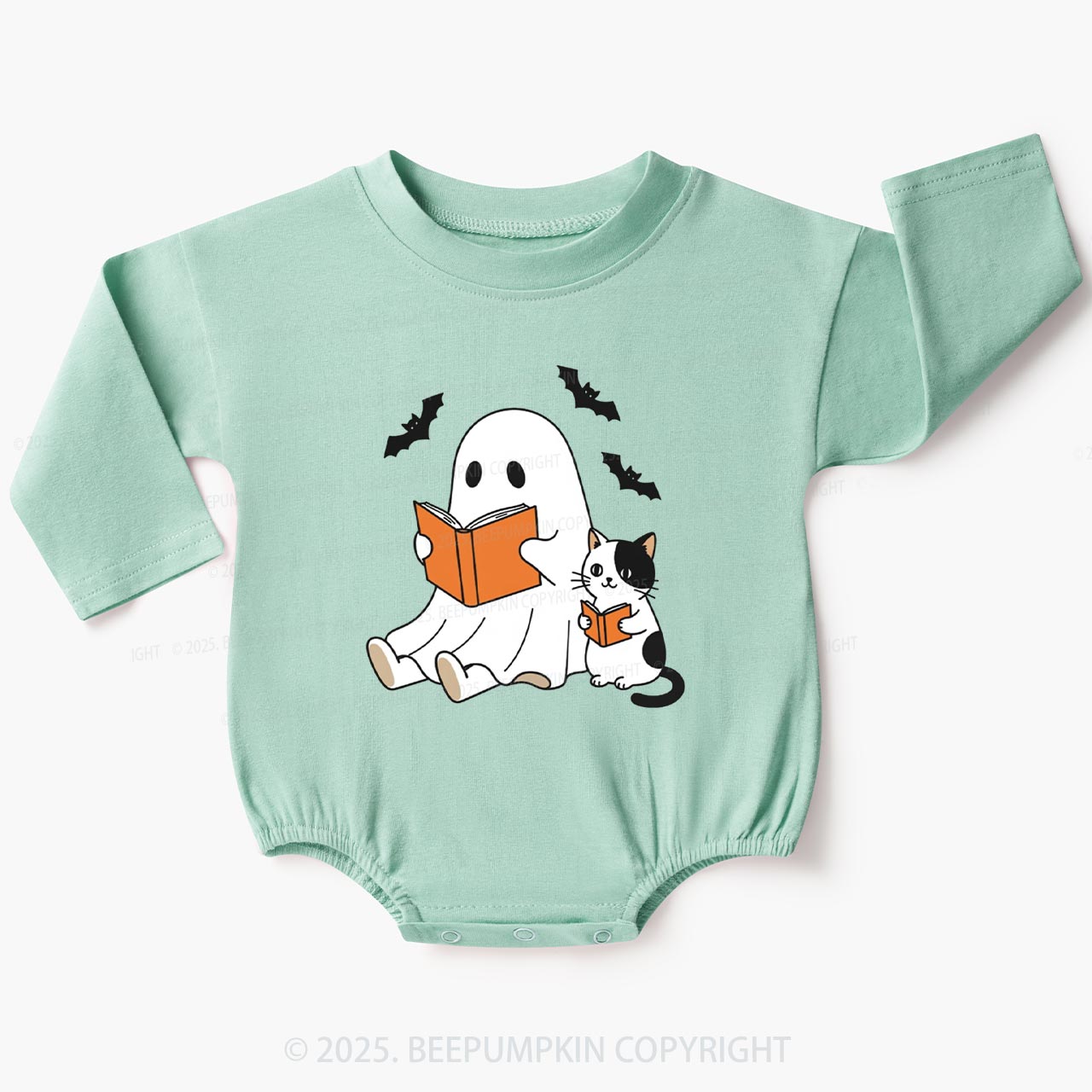 Spooky Season Cat Baby Bubble Romper Beepumpkin