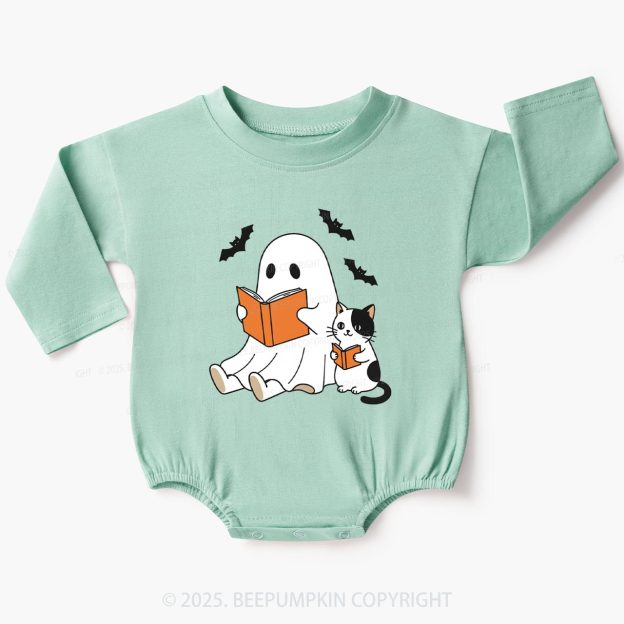 Spooky Season Cat Baby Bubble Romper Beepumpkin