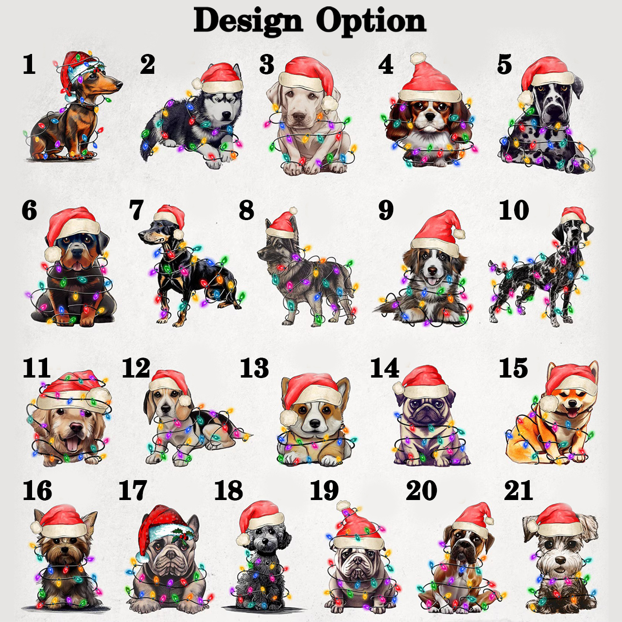 Personalized Dog Christmas Tree Lights Family Matching T-Shirts Beepumpkin