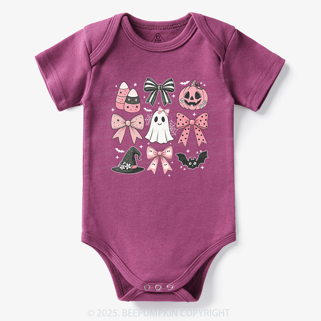  Pink Bow Coquette Halloween Bodysuit Beepumpkin