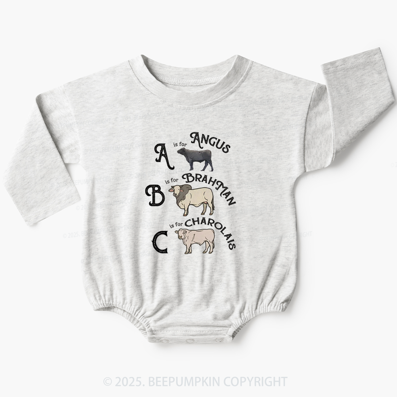 Cow Alphabet Baby Bubble Romper Beepumpkin