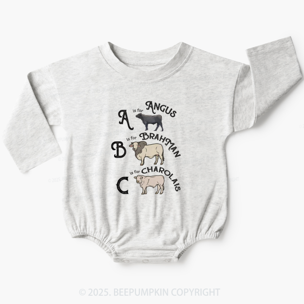 Cow Alphabet Baby Bubble Romper Beepumpkin