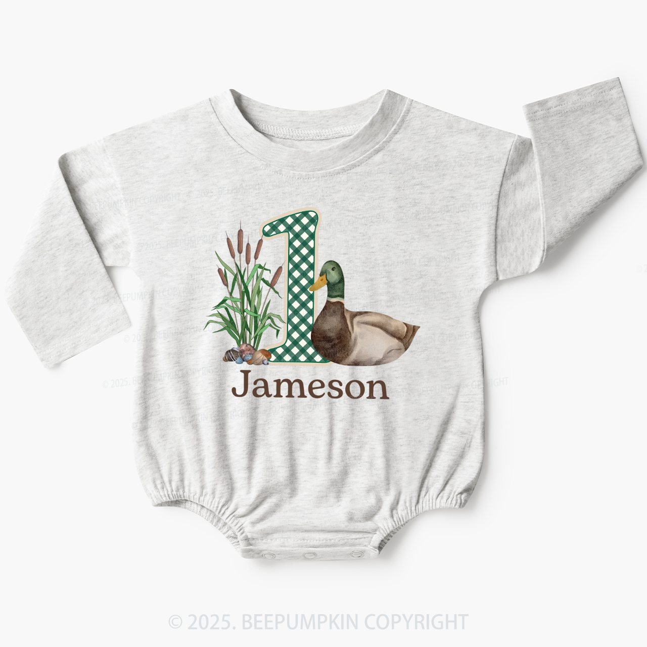 One Mallard Duck Birthday Baby Bubble Romper Beepumpkin