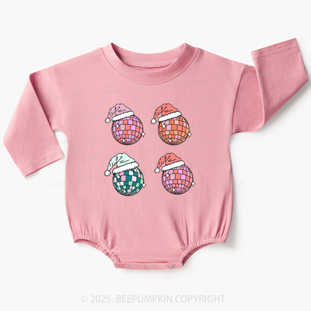 Santa’s Disco Ball Baby Bubble Romper Beepumpkin