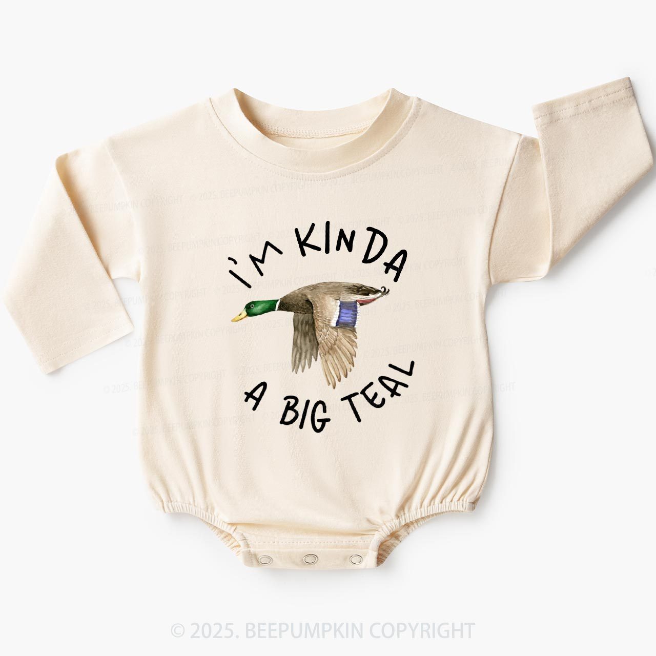 I'm Kinda A Big Teal Baby Bubble Romper Beepumpkin