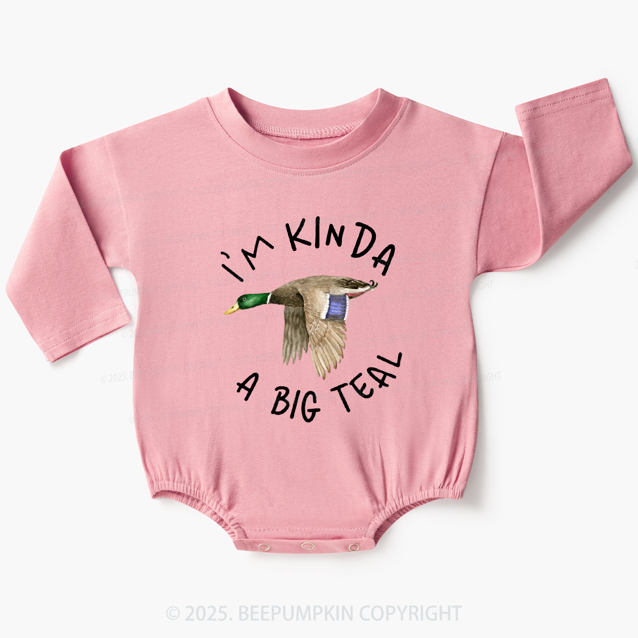 I'm Kinda A Big Teal Baby Bubble Romper Beepumpkin