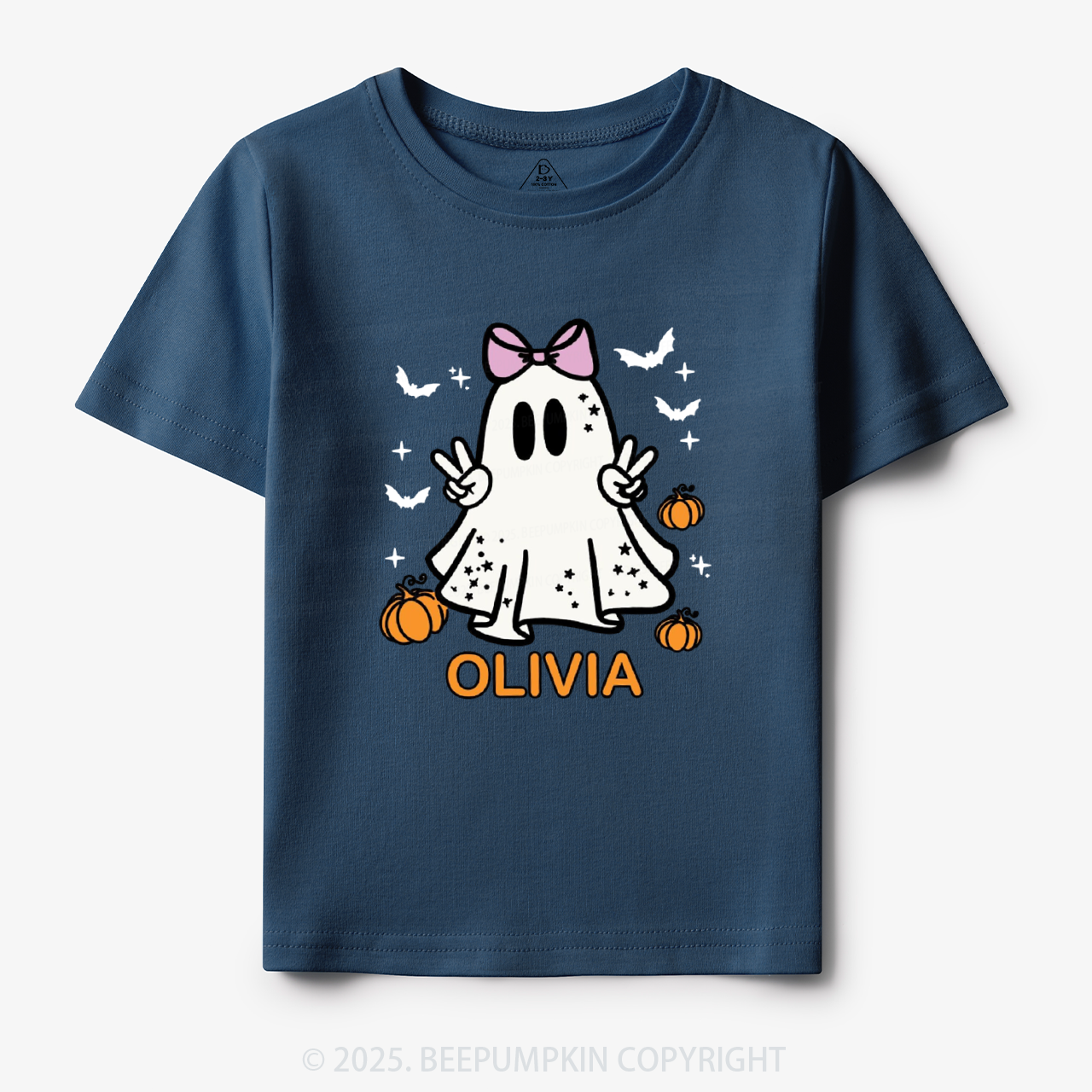 Personalized Halloween Girl Ghost Toddler&Kid's Tees Beepumpkin