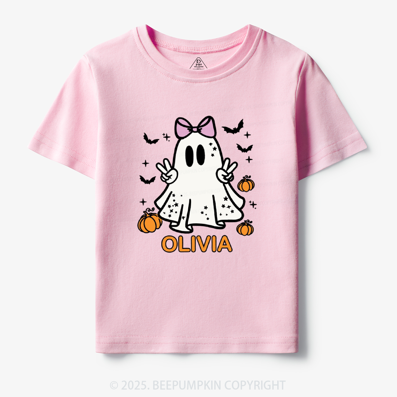 Personalized Halloween Girl Ghost Toddler&Kid's Tees Beepumpkin