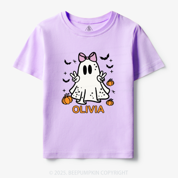 Personalized Halloween Girl Ghost Toddler&Kid's Tees Beepumpkin