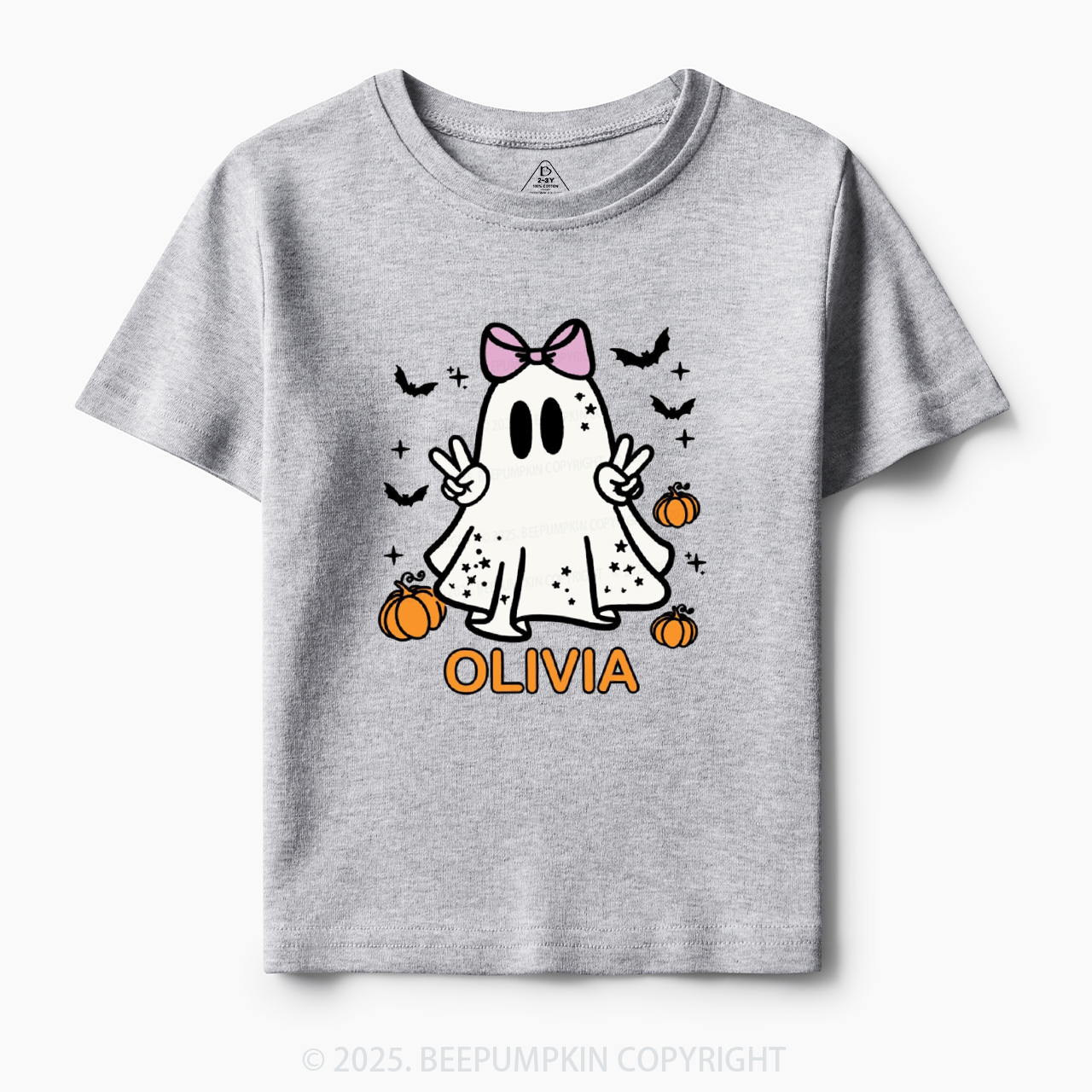 Personalized Halloween Girl Ghost Toddler&Kid's Tees Beepumpkin