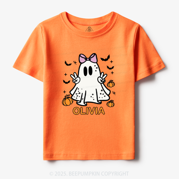 Personalized Halloween Girl Ghost Toddler&Kid's Tees Beepumpkin