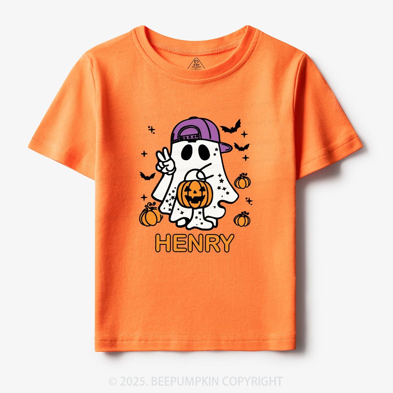 Personalized Halloween Boy Ghost Toddler&Kid's Tees Beepumpkin