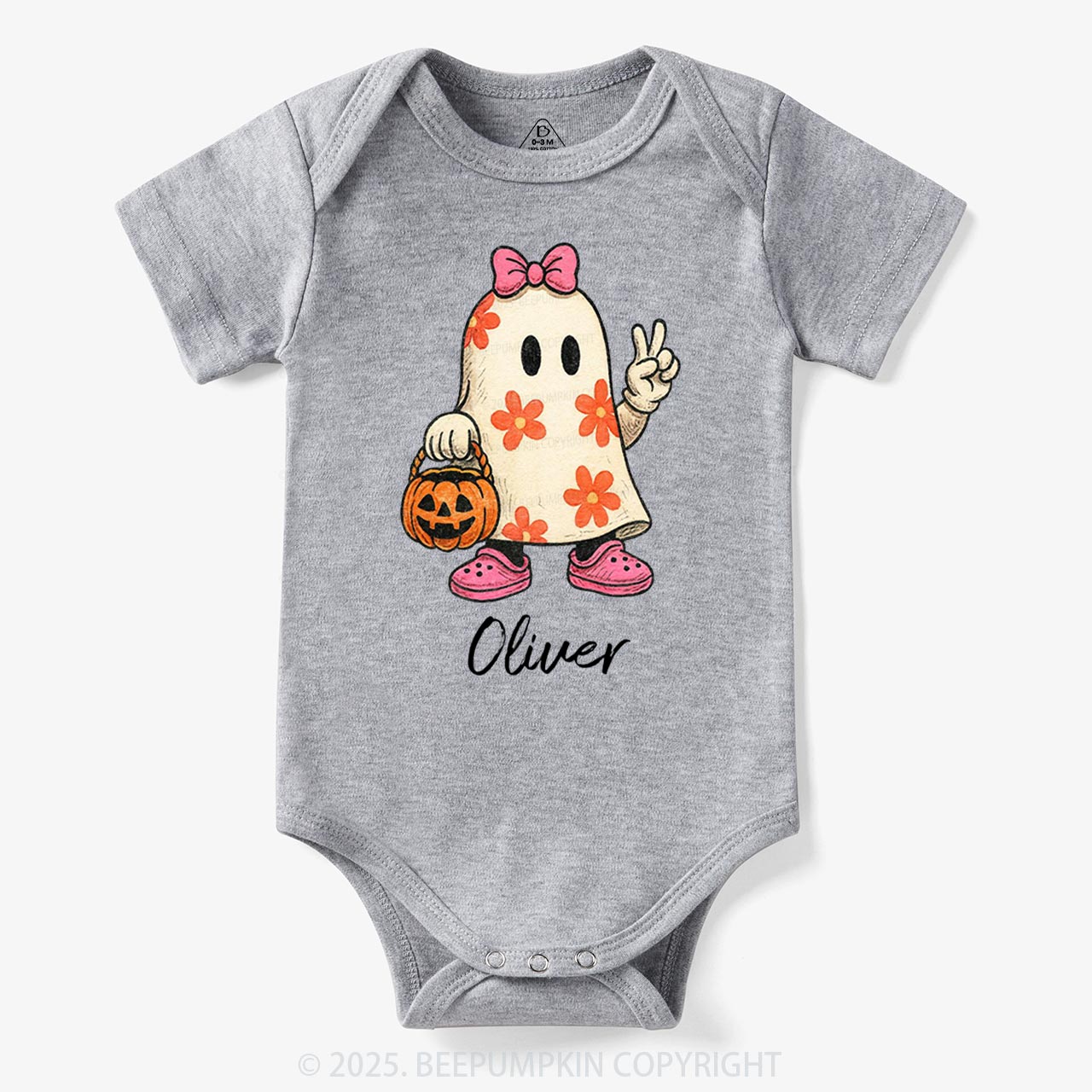 Personalized Boo Ghost Halloween Bodysuit Beepumpkin