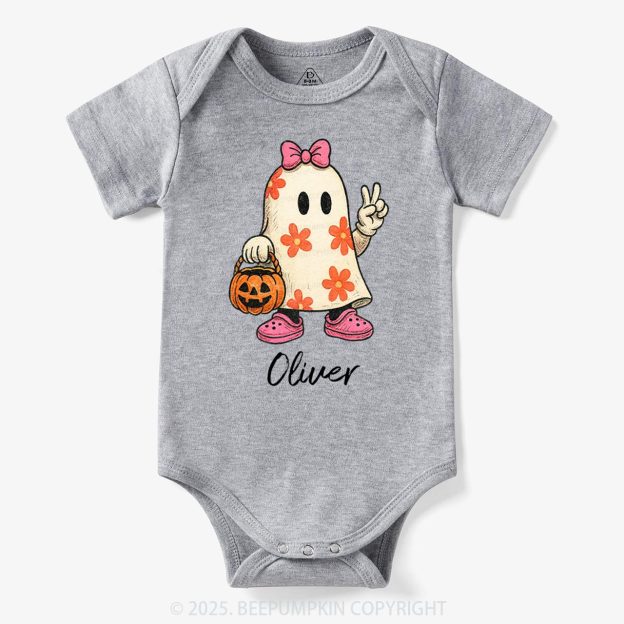 Personalized Boo Ghost Halloween Bodysuit Beepumpkin
