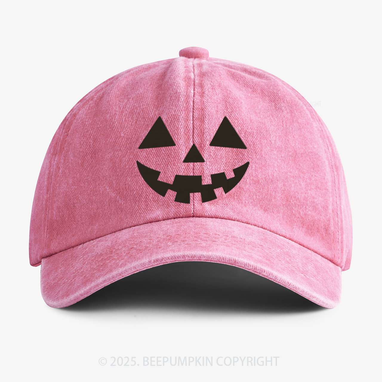 Jack-o-lantern Pumpkin Embroidered Washed Baseball Cap For Kids