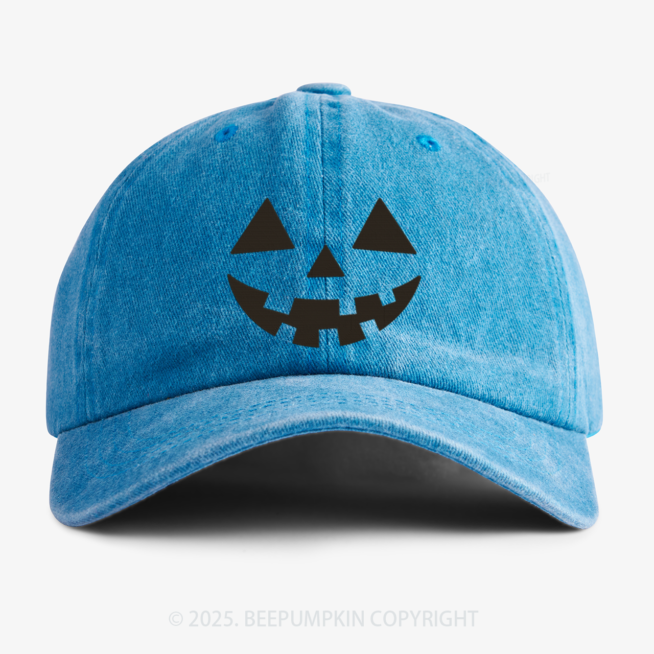 Jack-o-lantern Pumpkin Embroidered Washed Baseball Cap For Kids