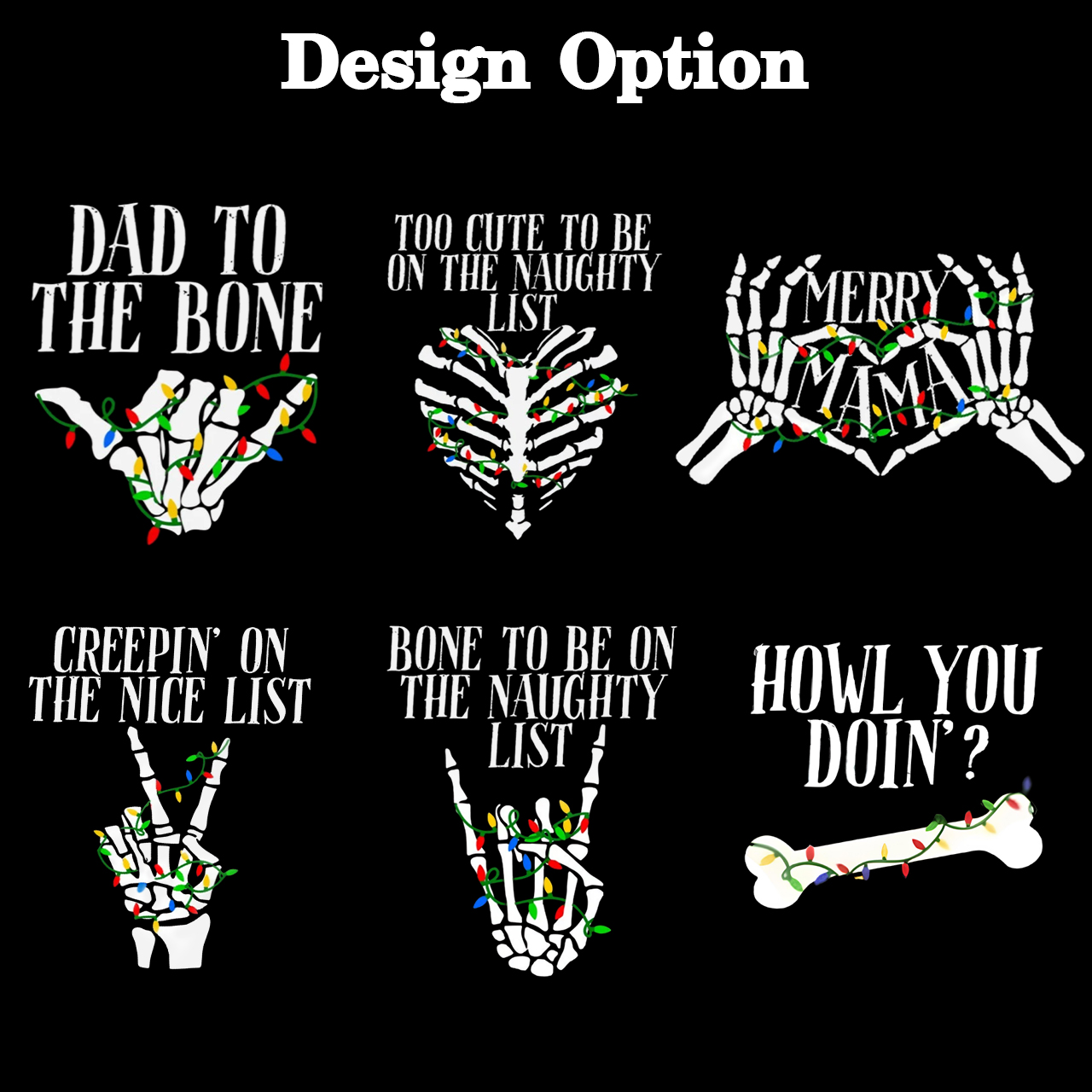 Personalized Skeleton Christmas Family Matching T-Shirts Beepumpkin