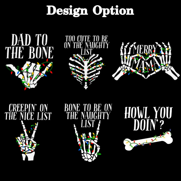 Personalized Skeleton Christmas Family Matching T-Shirts Beepumpkin