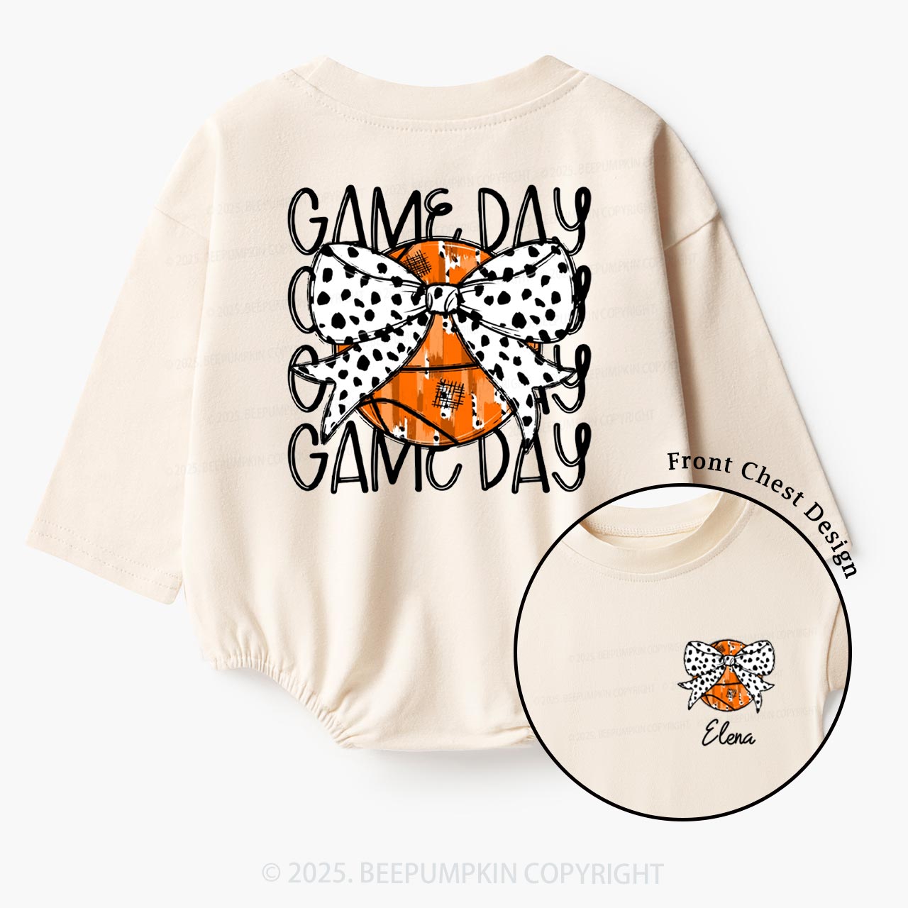 Personalized Game Day Baby Bubble Romper Beepumpkin