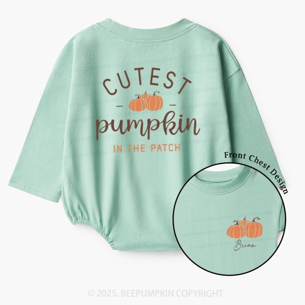 Personalized Fall Pumpkin Bruh Baby Bubble Romper Beepumpkin