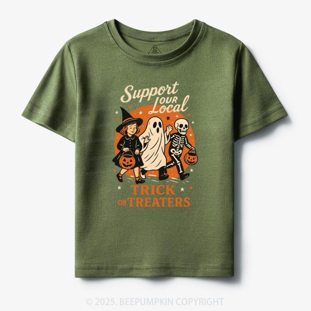 Support Your Local Trick Or Treaters Toddler&Kid's Tees Beepumpkin