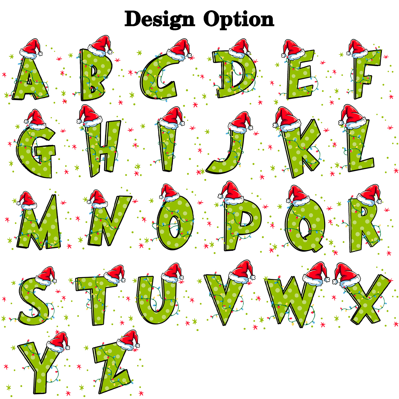 Personalized Festive Alphabet Fun Christmas Family Matching Pajamas
