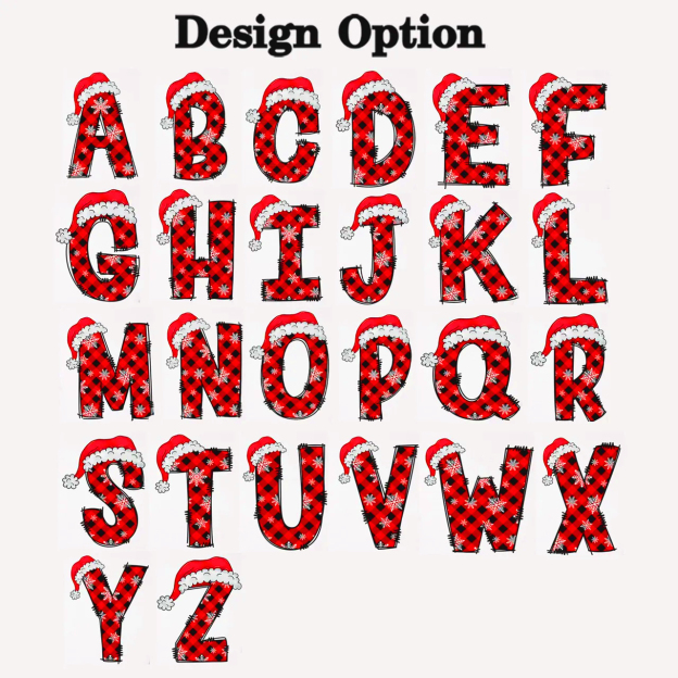 Personalized Santa Style Alphabet Christmas Family Matching T-Shirts Beepumpkin