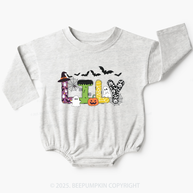 Personalized Halloween Name Baby Bubble Romper Beepumpkin