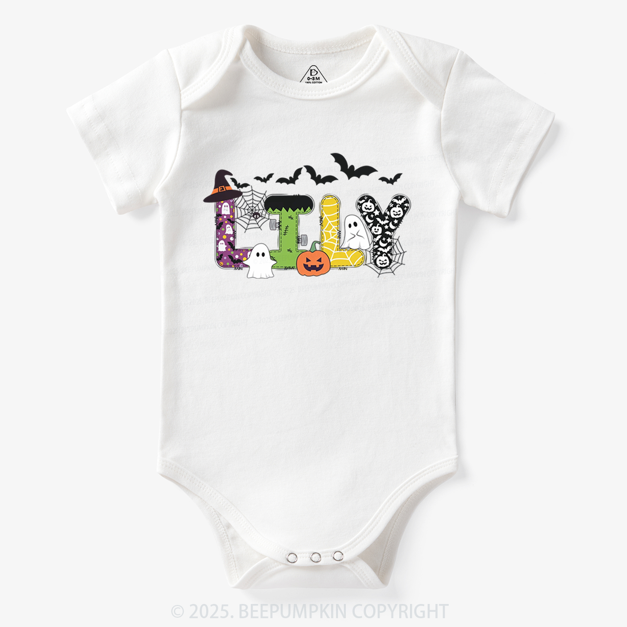 Personalized Halloween Name Bodysuit Beepumpkin