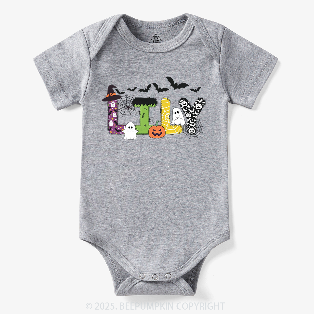 Personalized Halloween Name Bodysuit Beepumpkin