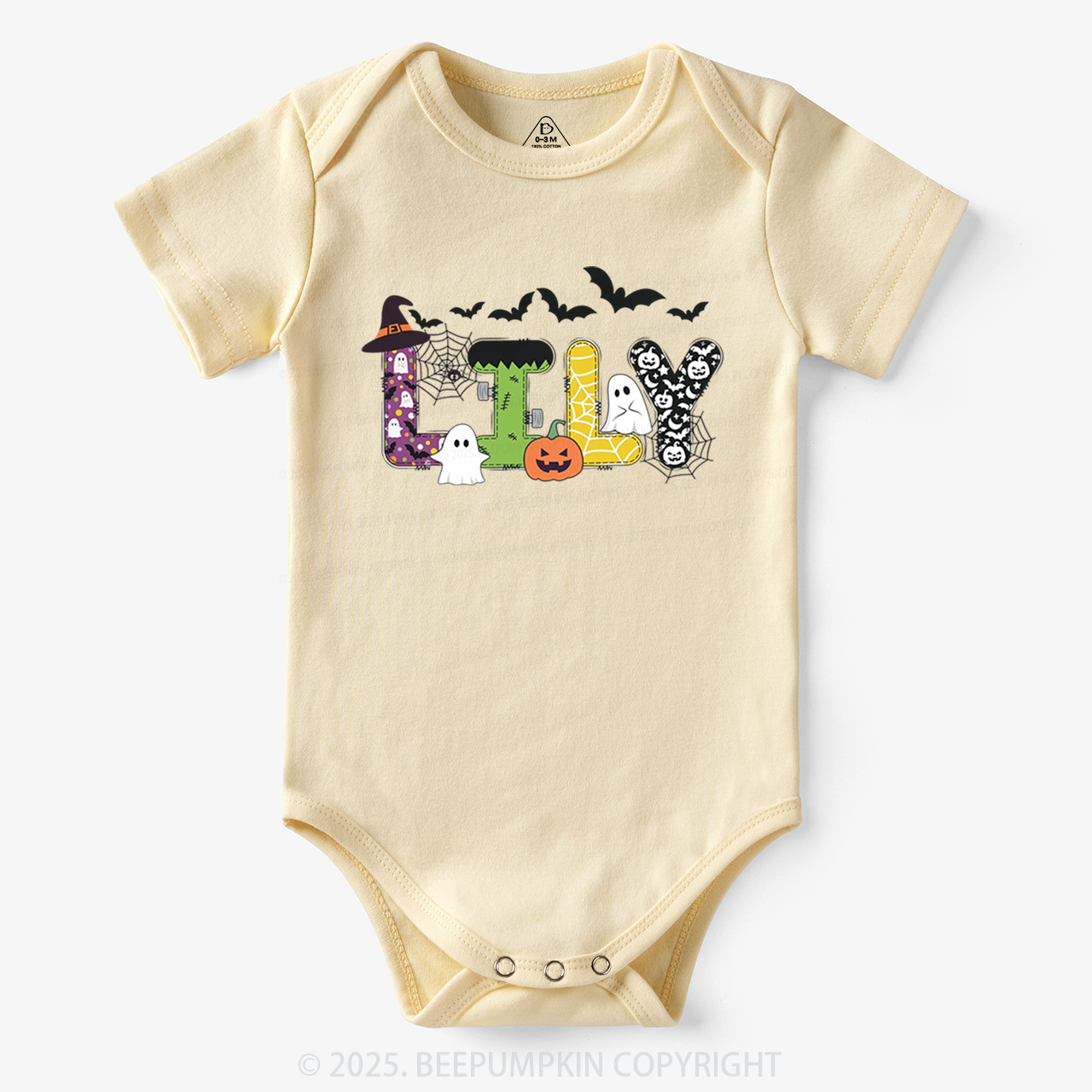 Personalized Halloween Name Bodysuit Beepumpkin