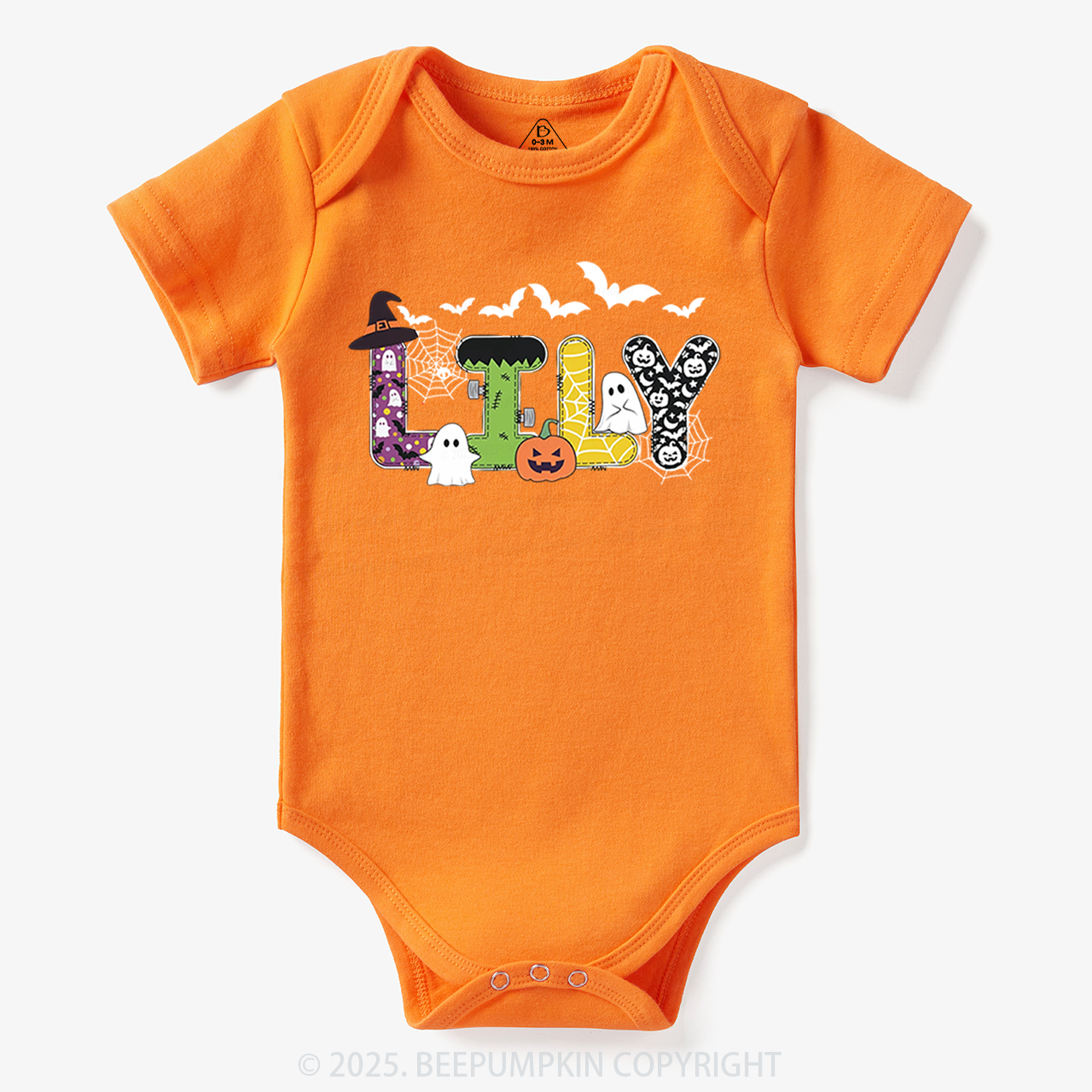 Personalized Halloween Name Bodysuit Beepumpkin