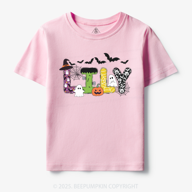 Personalized Halloween Name Toddler&Kid's Tees Beepumpkin