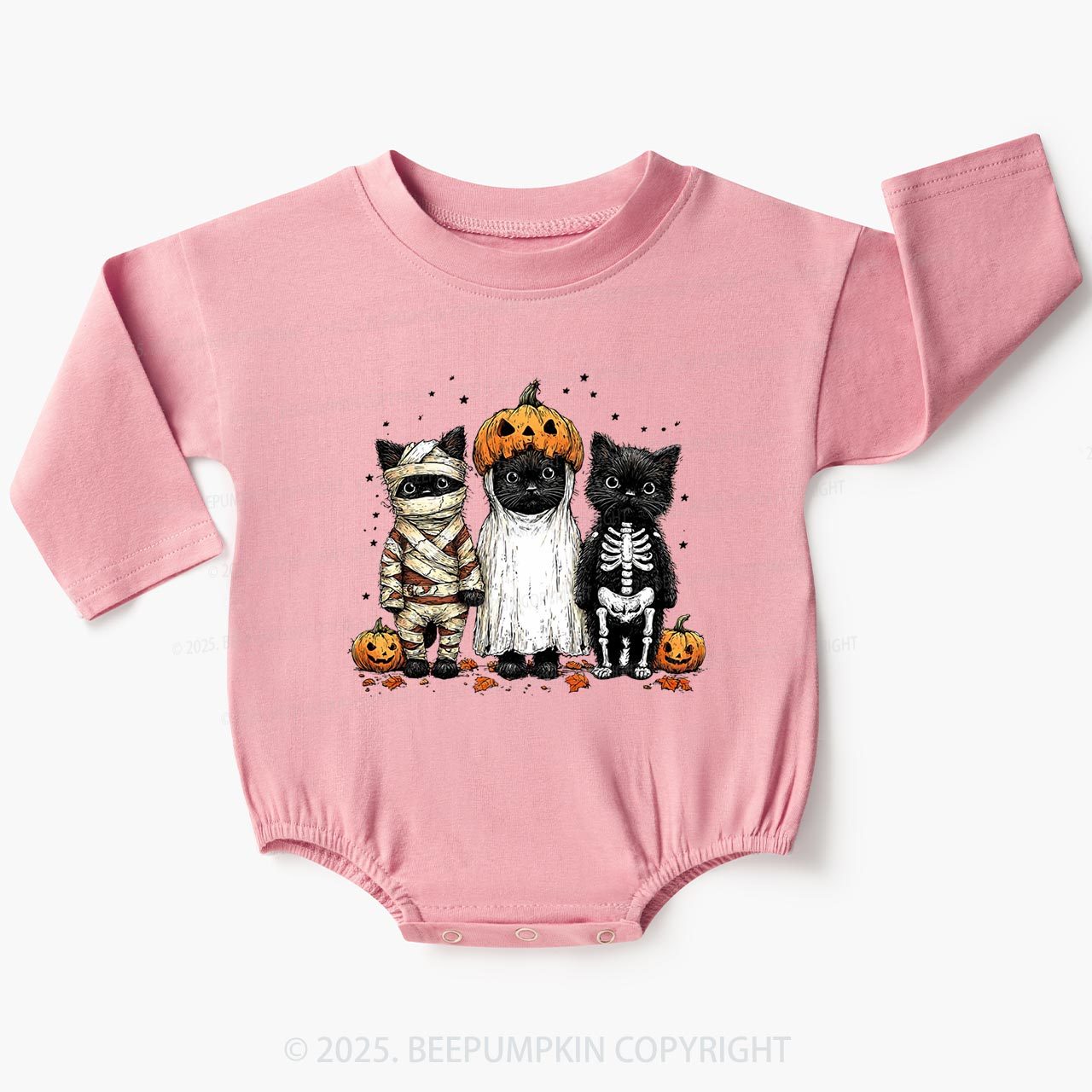 Halloween Black Cat Baby Bubble Romper Beepumpkin