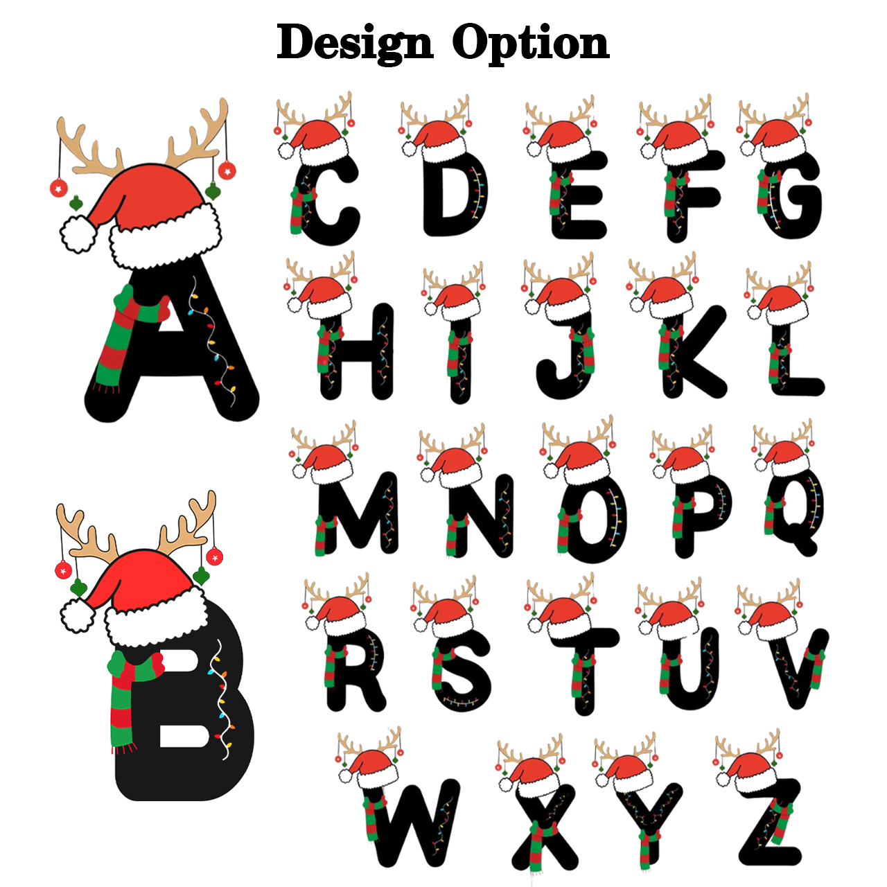 Christmas Alphabet Name Family Matching T-Shirts Beepumpkin