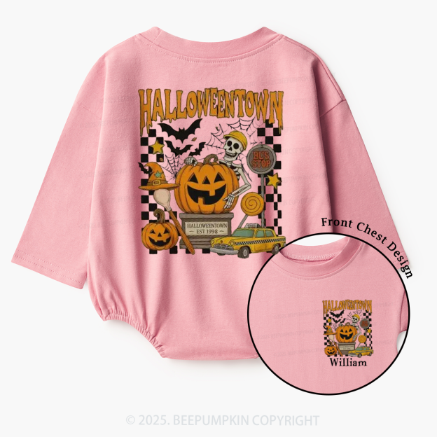 Personalized Halloweentown University Baby Bubble Romper Beepumpkin