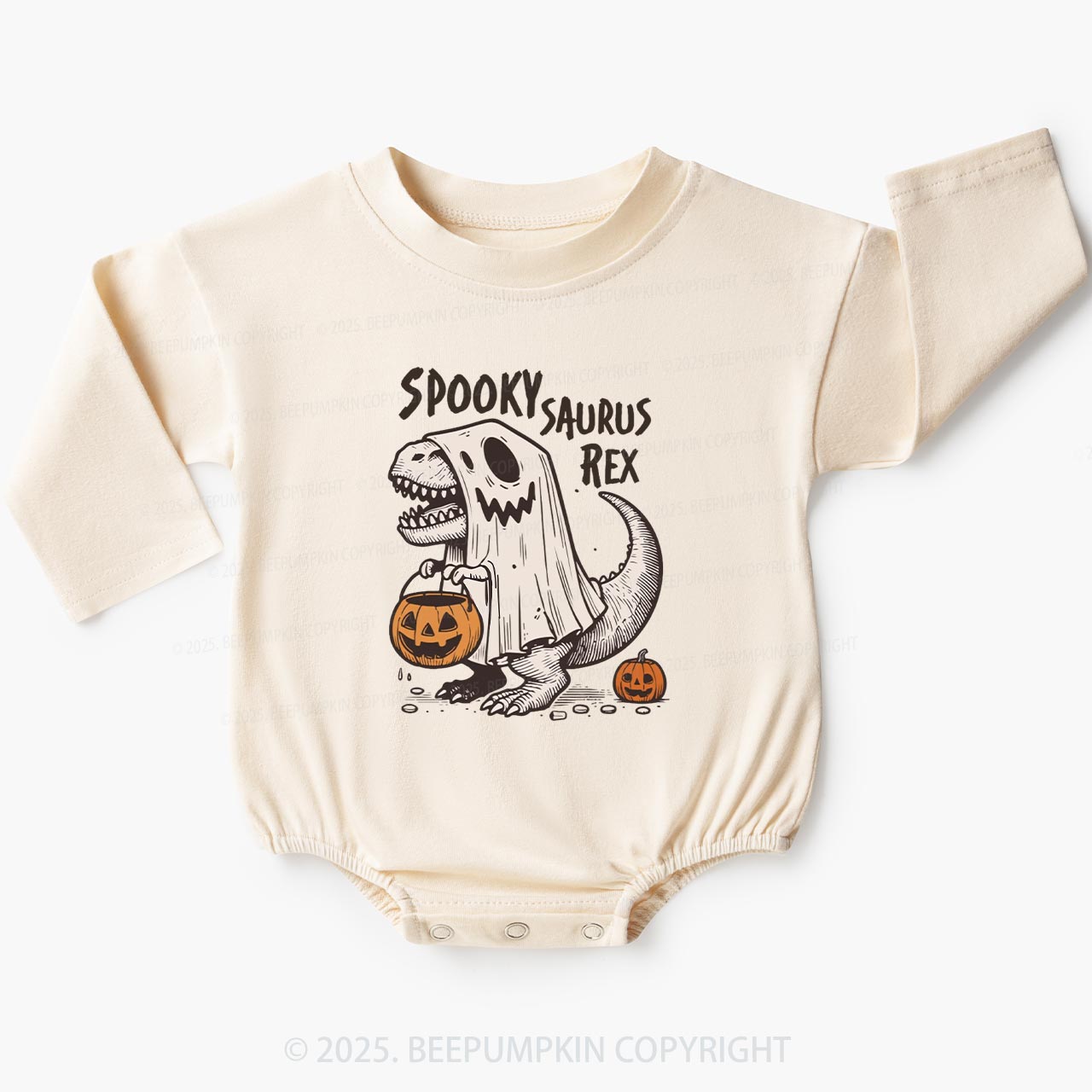 Halloween T-Rex Dinosaur Baby Bubble Romper Beepumpkin
