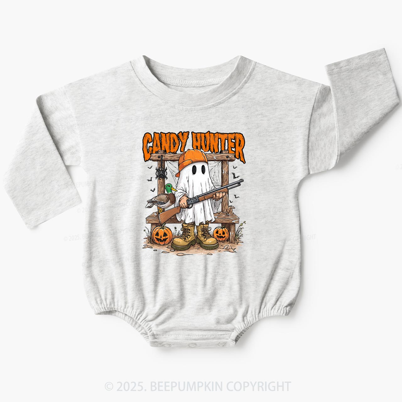 Candy Hunter Halloween Baby Bubble Romper Beepumpkin