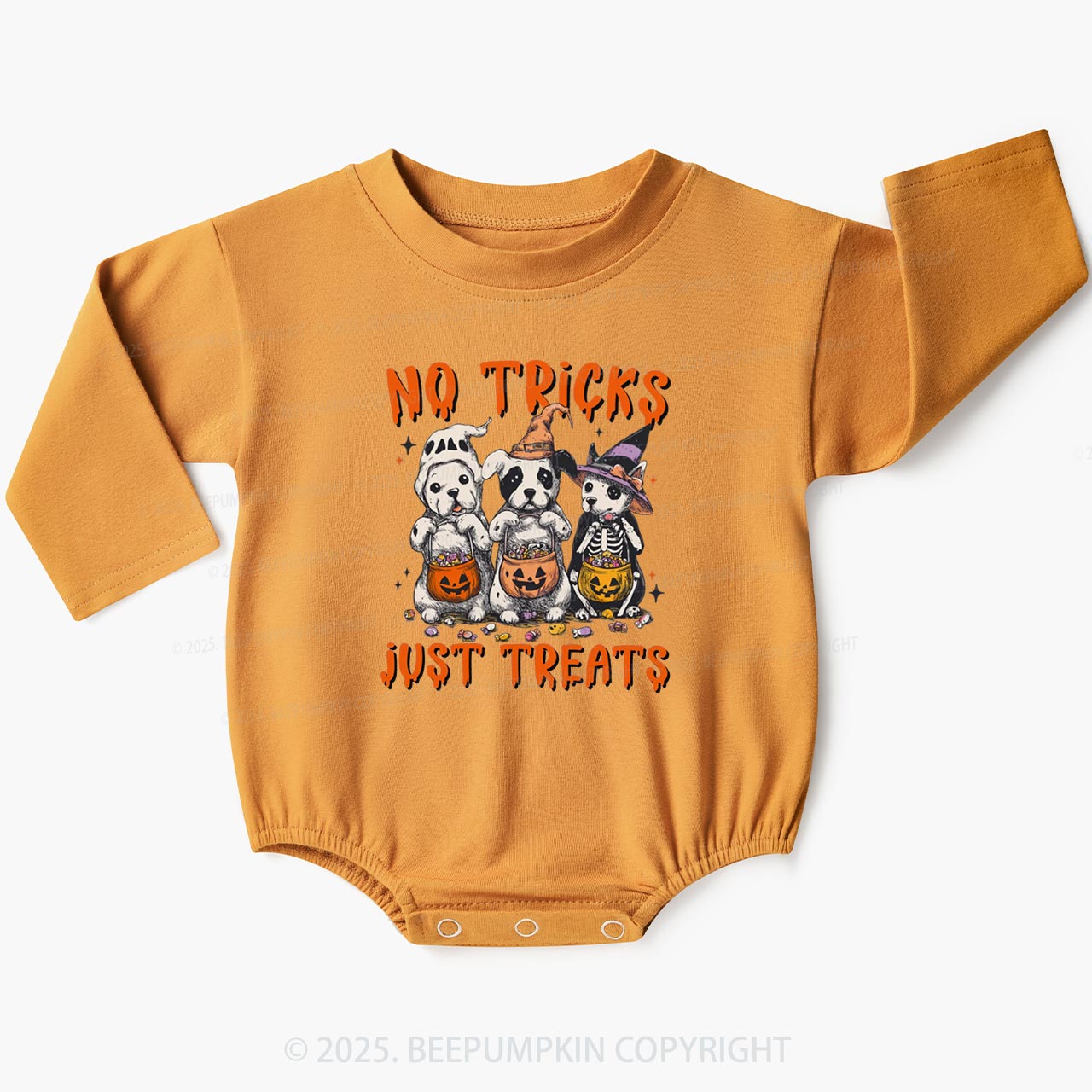 Halloween Dog Baby Bubble Romper Beepumpkin