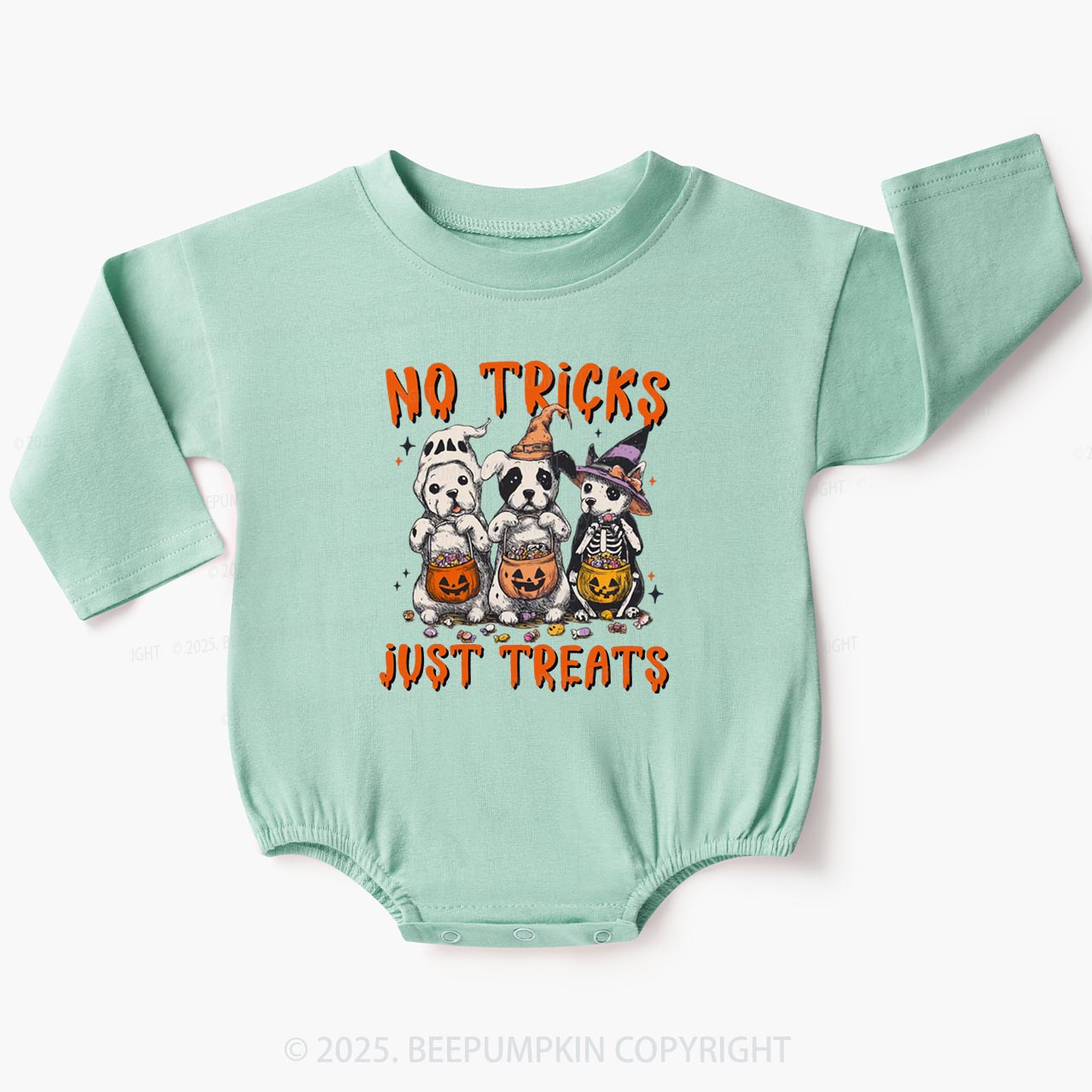 Halloween Dog Baby Bubble Romper Beepumpkin