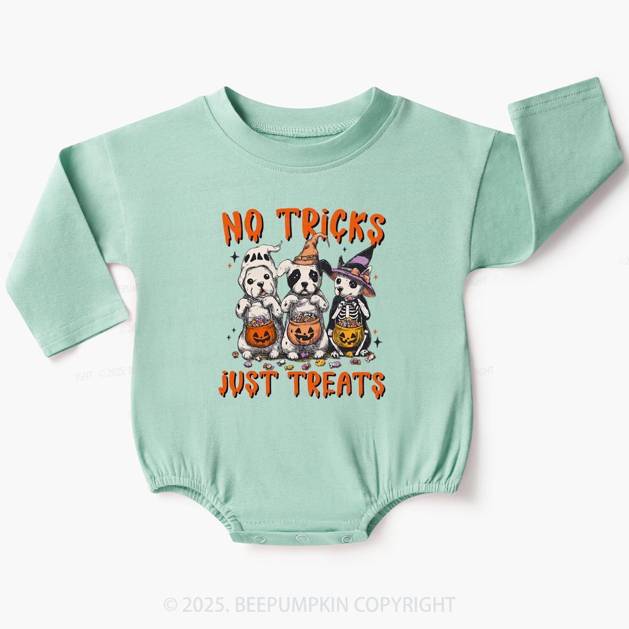Halloween Dog Baby Bubble Romper Beepumpkin