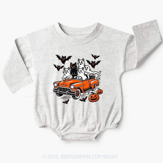 Halloween Cat Ghost Baby Bubble Romper Beepumpkin