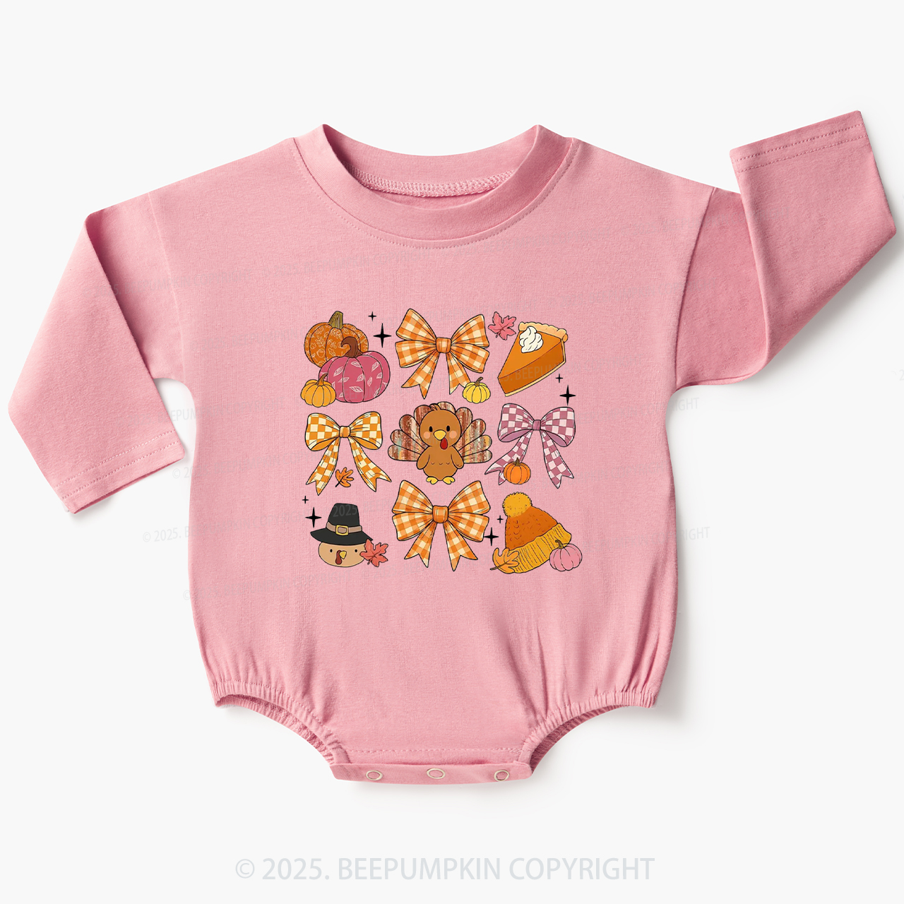 First Thanksgiving Turkey Baby Bubble Romper Beepumpkin