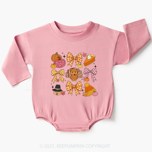 First Thanksgiving Turkey Baby Bubble Romper Beepumpkin