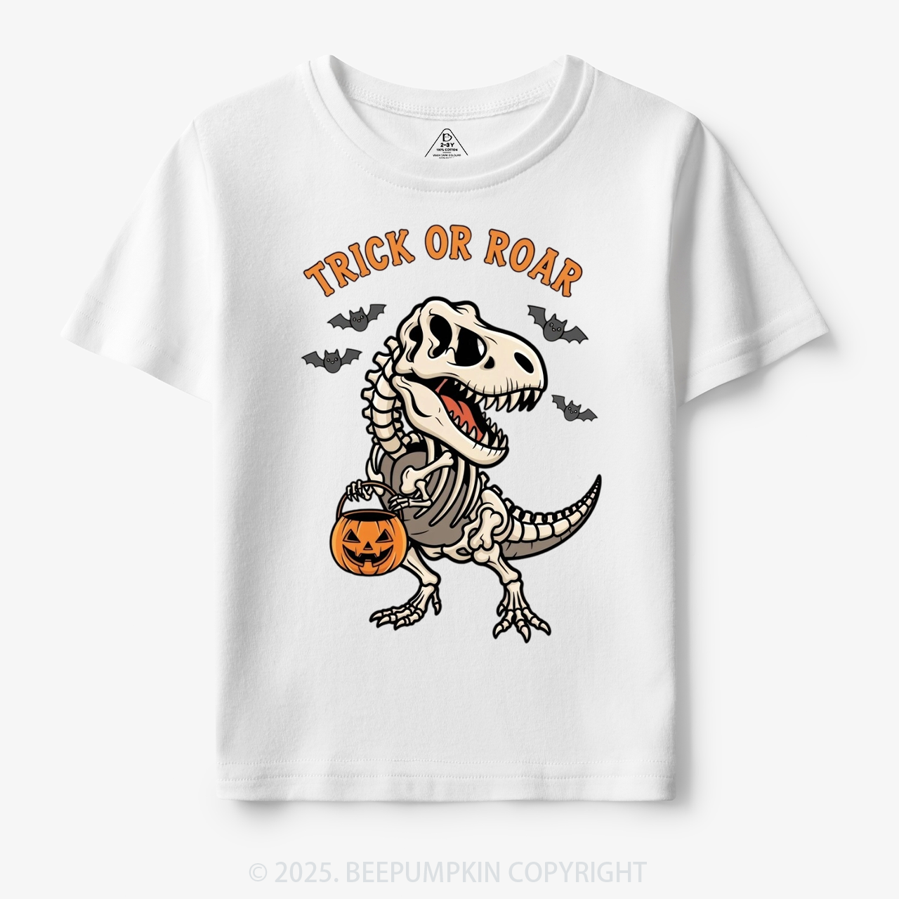 Trick Or Roar Dinosaur Halloween Toddler&Kid's Tees Beepumpkin