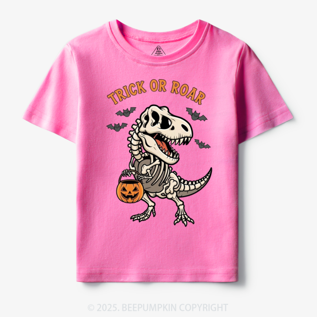 Trick Or Roar Dinosaur Halloween Toddler&Kid's Tees Beepumpkin