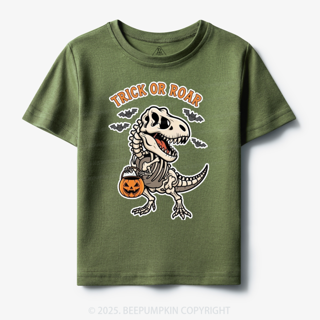 Trick Or Roar Dinosaur Halloween Toddler&Kid's Tees Beepumpkin
